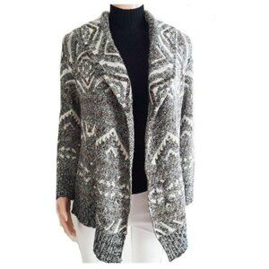 Style & Co. Cardigan Sweater Womens Small Gray Drape Front New